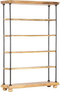 Bookcase with 5 Shelves 120x35x180cm Solid Mango Tree and Steel 286267 - Bookshelf