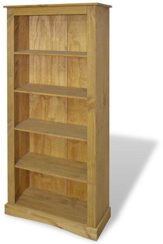 Bookcase with 5 shelves Mexican pine Corona 81x29x170 cm 243744 - Bookshelf - Main image