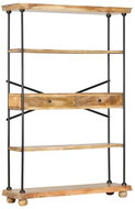 Bookcase with 4 Shelves 120x35x180cm Solid Mango Tree and Steel 286268 - Bookshelf
