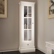 Chic glass bookcase with 3 white wooden shelves - Bookshelf