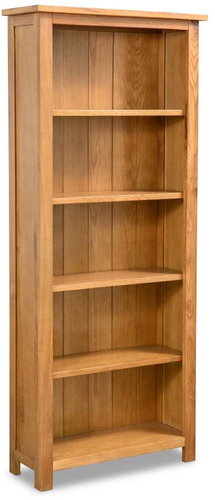 Library with 5 shelves 60 x 22.5 x 140 cm solid oak wood - Bookshelf - Main image