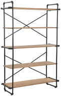 Bookcase solid fir wood and steel 120 x 42 x 180 cm - Bookshelf