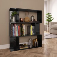 Bookcase / screen black high gloss 80 x 24 x 96 cm chipboard - Bookshelf