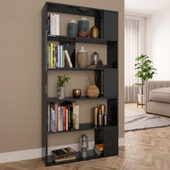 Bookcase / screen black high gloss 80 x 24 x 159 cm chipboard - Bookshelf