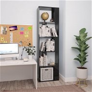 Bookcase / screen black high gloss 45 x 24 x 159 cm chipboard - Bookshelf