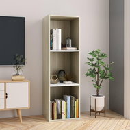 Bookcase / TV cabinet white and oak sonoma 36x30x114 cm chipboard - Bookshelf
