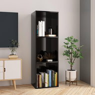 Bookcase / TV cabinet black high gloss 36x30x114 cm chipboard - Bookshelf