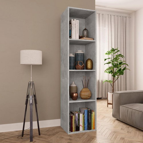 Bookcase / TV cabinet concrete gray 36 x 30 x 143 cm chipboard - Bookshelf - Main image
