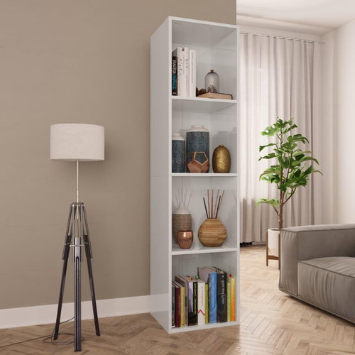 Bookcase / TV cabinet white high gloss 36 x 30 x 143 cm chipboard - Bookshelf - Main image