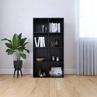 Bookcase / sideboard black 66 x 30 x 130 cm chipboard - Bookshelf