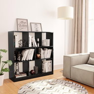 Bookcase black with high gloss 97,5x29,5x100 cm chipboard - Bookshelf