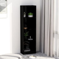 Bookcase 4 shelves black high gloss 40x24x142 cm chipboard - Bookshelf