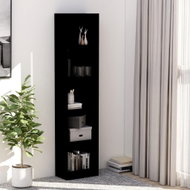 Bookcase with 5 shelves black 40 x 24 x 175 cm chipboard - Bookshelf