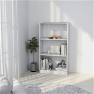 3-storey bookcase white high gloss 60 x 24 x 108 cm chipboard - Bookshelf