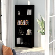 Bookcase with 4 shelves black 60 x 24 x 142 cm chipboard - Bookshelf