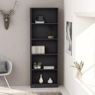 Bookcase with 5 shelves gray 60 x 24 x 175 cm chipboard - Bookshelf