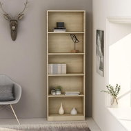 Bookcase with 5 shelves sonoma oak 60 x 24 x 175 cm chipboard - Bookshelf