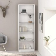 Bookcase with 5 shelves white high gloss 60x24x175 cm chipboard - Bookshelf