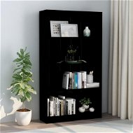 4-storey bookcase high gloss black 80x24x142 cm chipboard - Bookshelf