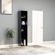 Gray library with high gloss 40 x 30 x 189 cm chipboard - Bookshelf