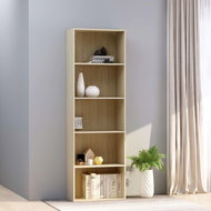 Library with 5 shelves sonoma oak 60 x 30 x 189 cm chipboard - Bookshelf