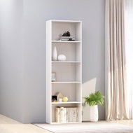 Bookcase 5 shelves white with high gloss 60x30x189 cm chipboard - Bookshelf