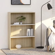 3-floor library white sonoma oak 80 x 30 x 114 cm chipboard - Bookshelf