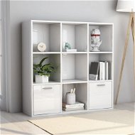 White library with high gloss 98 x 30 x 98 cm chipboard - Bookshelf