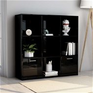 Bookcase black with high gloss 98 x 30 x 98 cm chipboard - Bookshelf