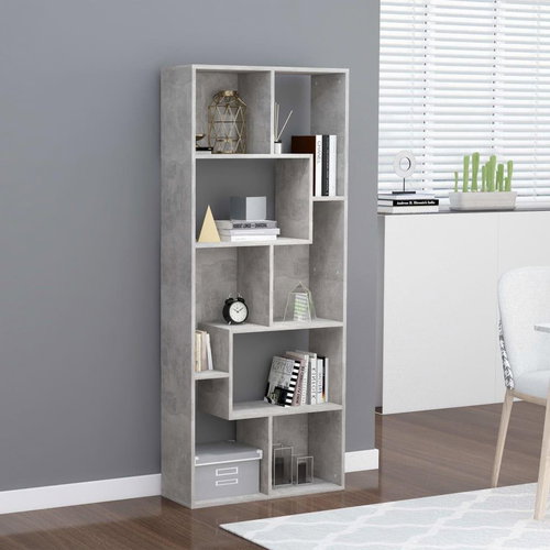 Bookcase concrete gray 67 x 24 x 161 cm chipboard - Bookshelf - Main image