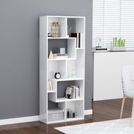 High-gloss white bookcase 67 x 24 x 161 cm chipboard - Bookshelf