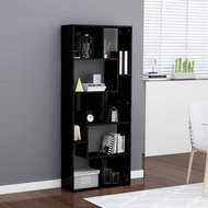 High-gloss black bookcase 67 x 24 x 161 cm chipboard - Bookshelf