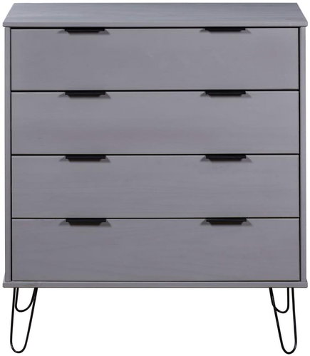 Komoda se zásuvkami šedá 76,5×39,5×90,3 cm masivní borovice 321126 - Komoda - Main image