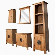 Set of bathroom furniture 5 pieces of solid recycled pine - Bathroom Set