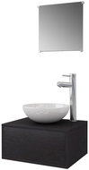 Four-piece set of bathroom furniture with washbasin and mixer, black 273685 - Bathroom Set