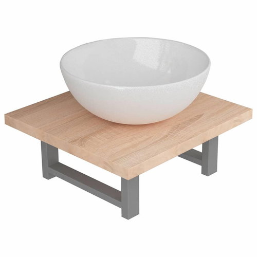 2-piece set of bathroom furniture ceramics oak 279313 - Bathroom Set - Main image