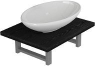 2-piece set of bathroom furniture ceramics black 279318 - Bathroom Set