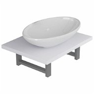 2-piece set of bathroom furniture ceramics white 279321 - Bathroom Set