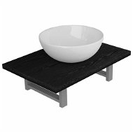 2-piece set of bathroom furniture ceramics black 279336 - Bathroom Set