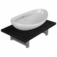 2-piece set of bathroom furniture ceramics black 279337 - Bathroom Set