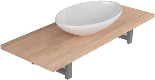 2-piece set of bathroom furniture ceramics oak 279345 - Bathroom Set - Main image