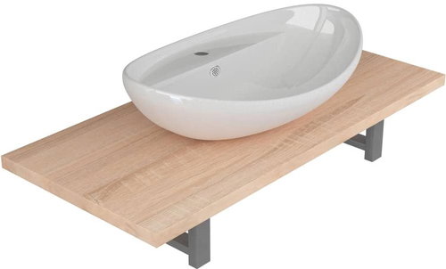 2-piece set of bathroom furniture ceramics oak 279347 - Bathroom Set - Main image
