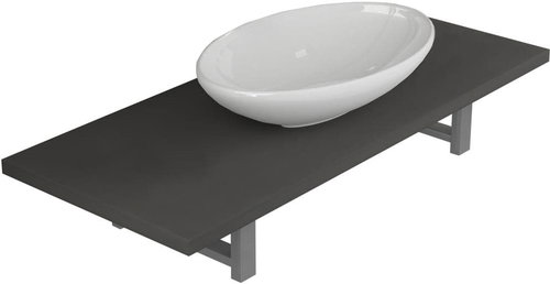 2-piece set of bathroom furniture ceramics grey 279350 - Bathroom Set - Main image