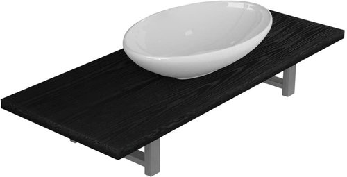 2-piece set of bathroom furniture ceramics black 279355 - Bathroom Set - Main image