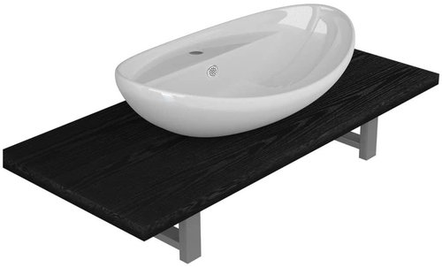 2-piece set of bathroom furniture ceramics black 279357 - Bathroom Set - Main image