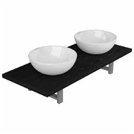 3-piece set of bathroom furniture ceramics black 279359 - Bathroom Set