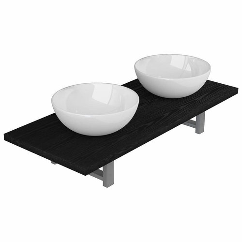 3-piece set of bathroom furniture ceramics black 279359 - Bathroom Set - Main image