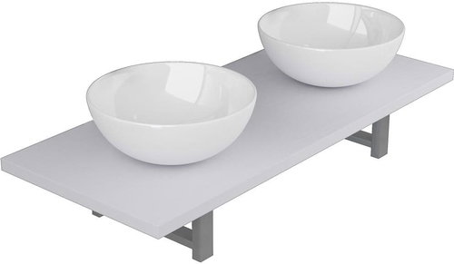 3-piece set of bathroom furniture ceramics white 279366 - Bathroom Set - Main image