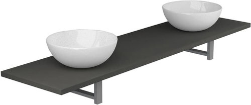 3-piece bathroom furniture set ceramic grey 279391 - Bathroom Set - Main image