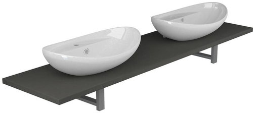 3-piece bathroom furniture set ceramic grey 279392 - Bathroom Set - Main image